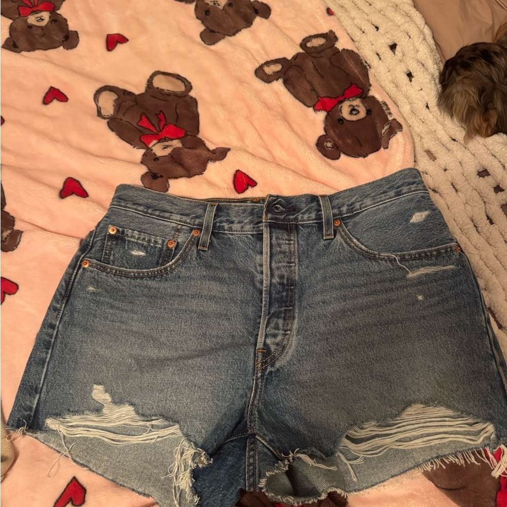 Levi’s distressed 501 jean shorts